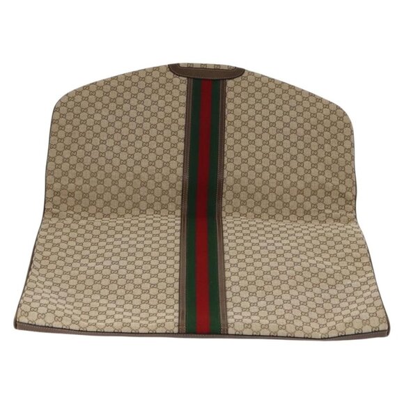 GUCCI GG Canvas Web Sherry Line Garment Cover Beige Red Green Auth 143581 - Picture 2 of 16